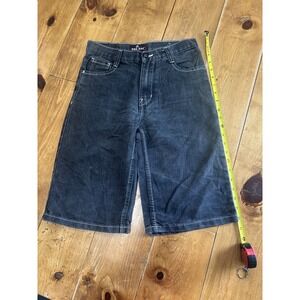 RED APE Boys Black Dark Wash Denim Jean Shorts Size 12 L Relaxed Fit Embroidered